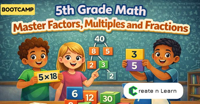 Learn Grade 5 Math 5th Grade Math Catch-Up: Solid Foundations in Factors & Fractions ...