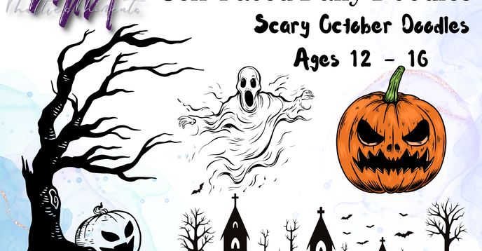 Scared October Scary October Daily Doodles Drawing Class | Small Online Class for Ages ...