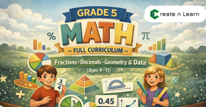 Learn Grade 5 Math 5th Grade Math Full Curriculum: Fractions, Decimals, Geometry & Data ...