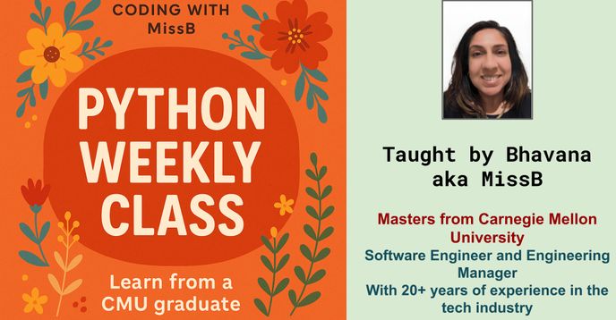 python for beginners | small online class for ages... Python Weekly Class | Small Online Class for Ages 11-16 | Outschool