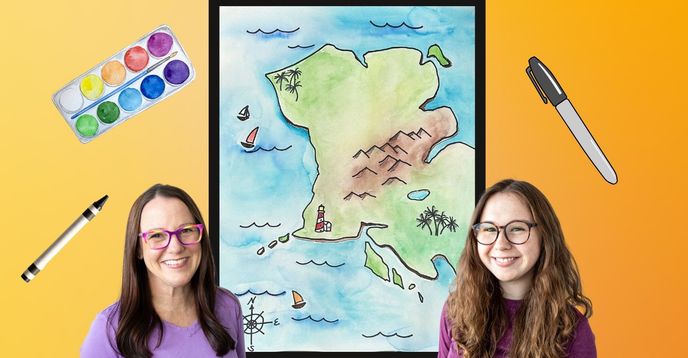 Fun Map Drawing Design Your Own Adventure Map: Draw & Paint a Masterpiece | Small ...