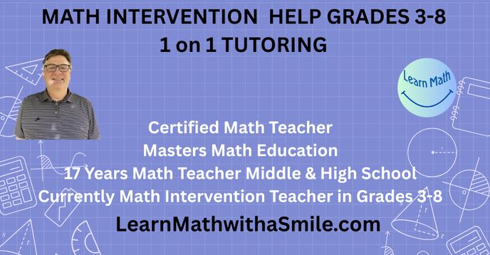 Math Intervention Help: 1 On 1 Tutoring: Grades 3-8 (Homework Help Too ...