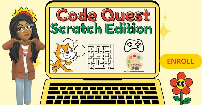 Code Quess Code Quest: Scratch Edition | Small Online Class for Ages 8-12 | Outschool