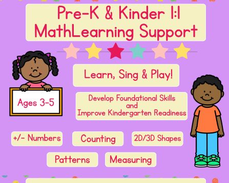 Math Extra Support for Preschool & Kindergarten Learners With Teacher ...