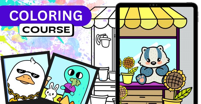 Procreate Course Animals My First Procreate Course | Drawing Cute Animals & Plants, Coloring ...