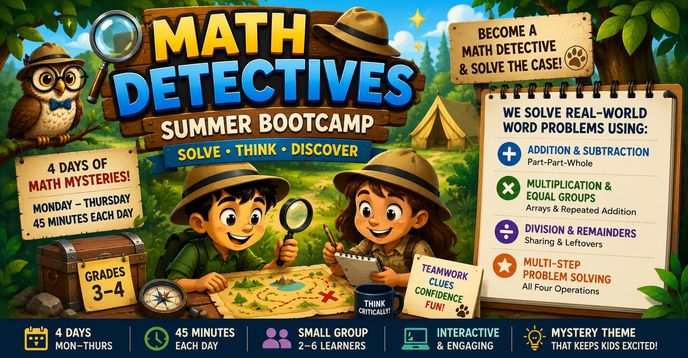 Math Detective Bootcamp: 3rd & 4th Grade Word Problems | Small Online ...