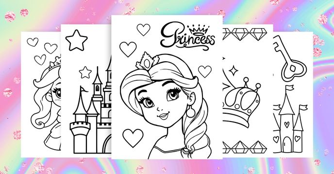 Princess Coloring Packet Princess Coloring Sheets (Digital Download Only) | Small Online Class ...