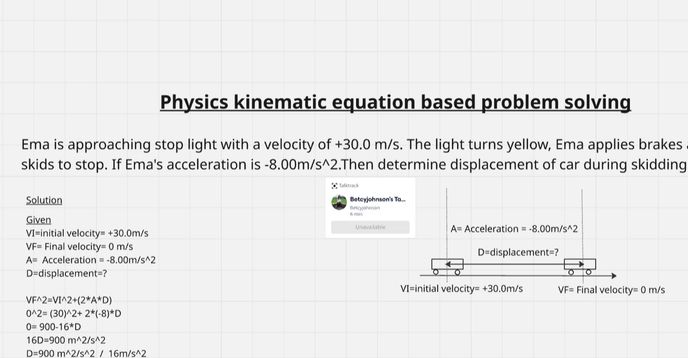 Physics Problem Solving Based on Kinematic Equation | Small Online ...