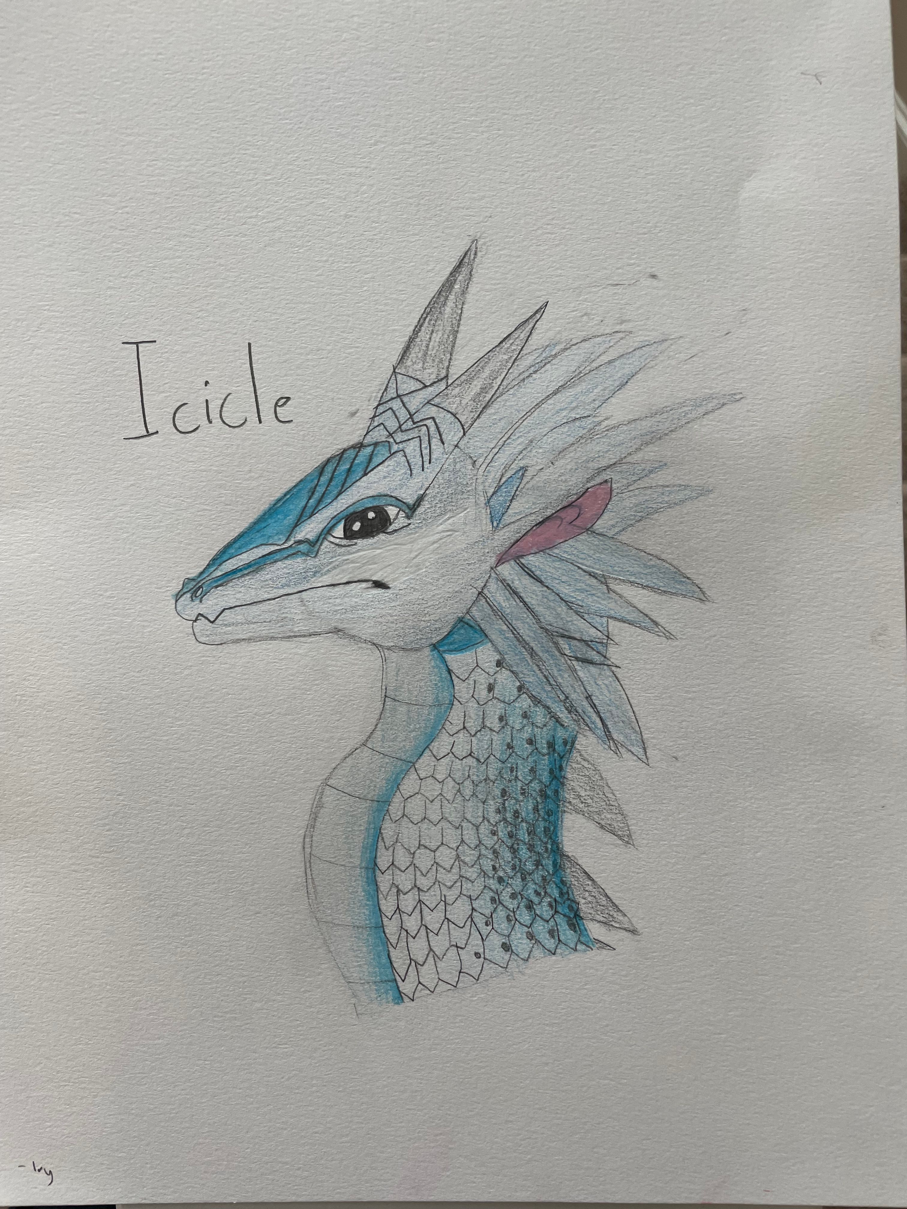 Draw And Color An IceWing Dragon (Snowfall Inspired) From Wings Of Fire ...