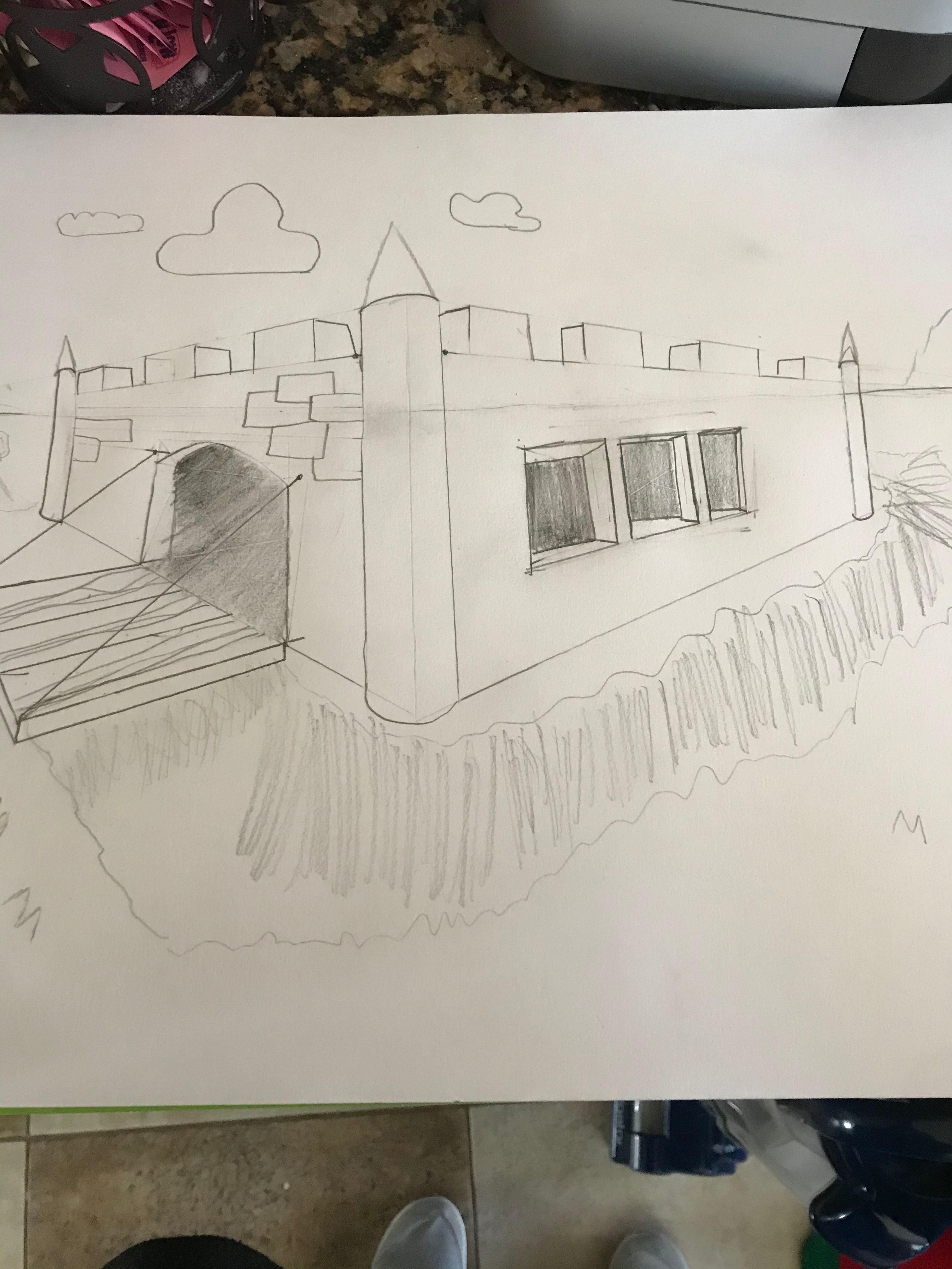 Draw a Castle! (in Two-Point Perspective) | Small Online Class for Ages ...
