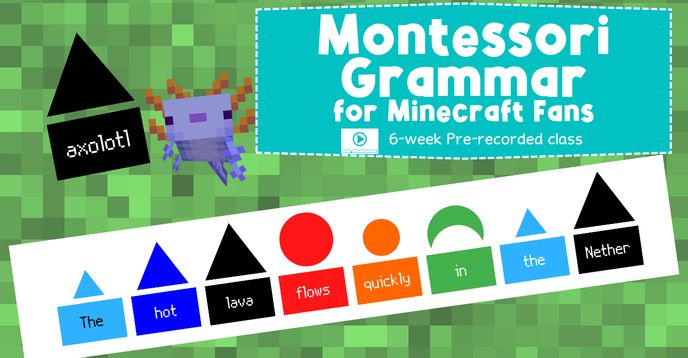 Self-Paced Montessori Grammar for Minecraft Fans - Learn the Parts of ...
