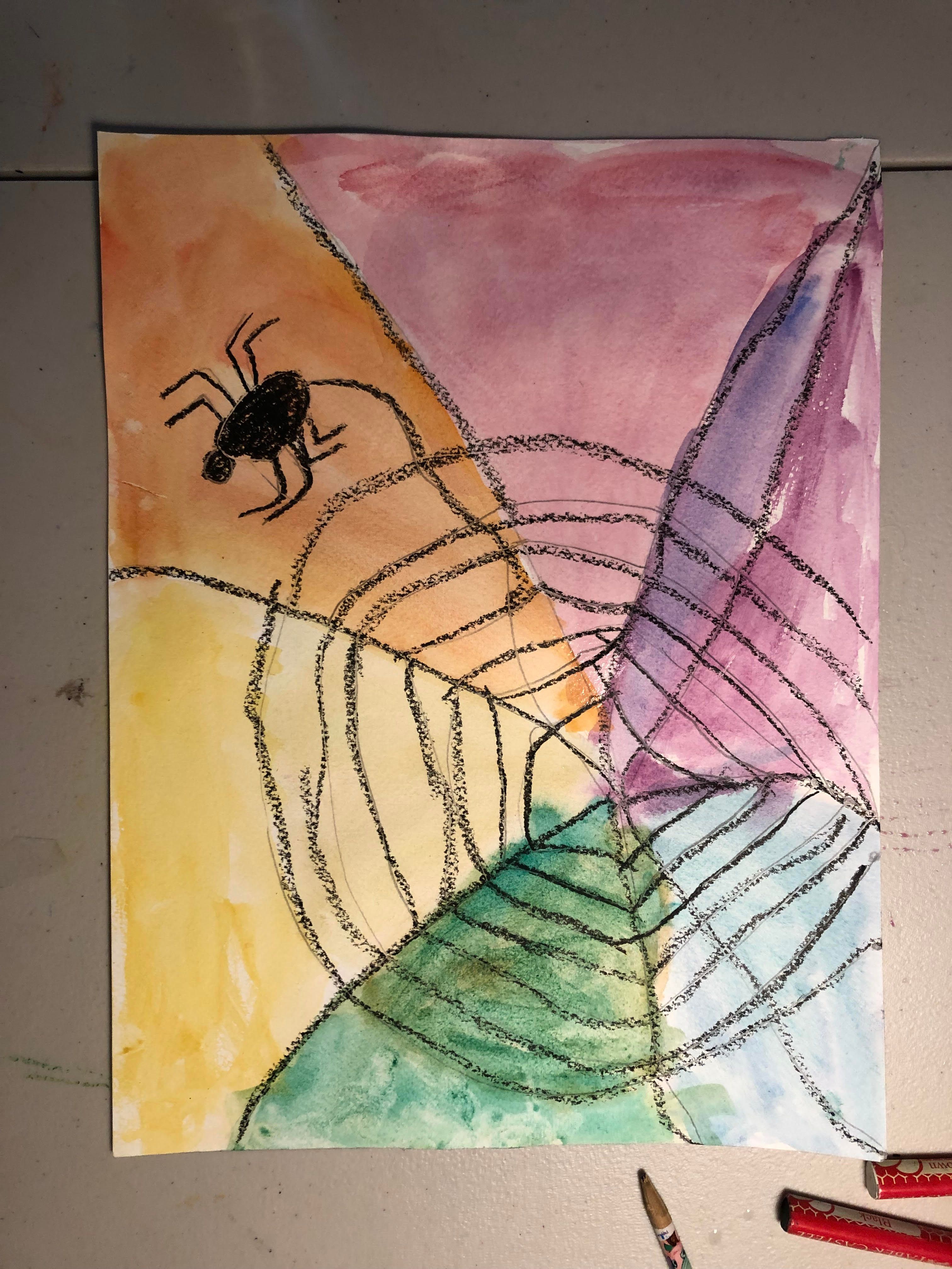 Spider Web Color Wheel: A Wax-Resist Watercolor | Small Online Class ...