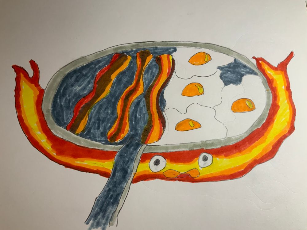 Glorious Food! How to Draw Calcifer, Bacon and Eggs From Howls Moving ...