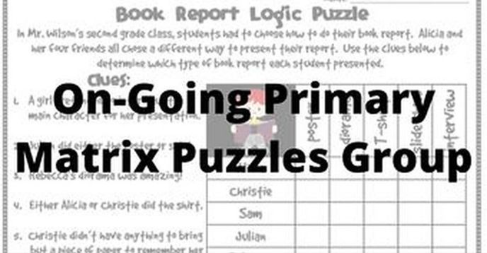 Matrix Pattern Puzzles Primary Matrix Puzzles - Deductive Reasoning for Gifted Learners (Ages ...