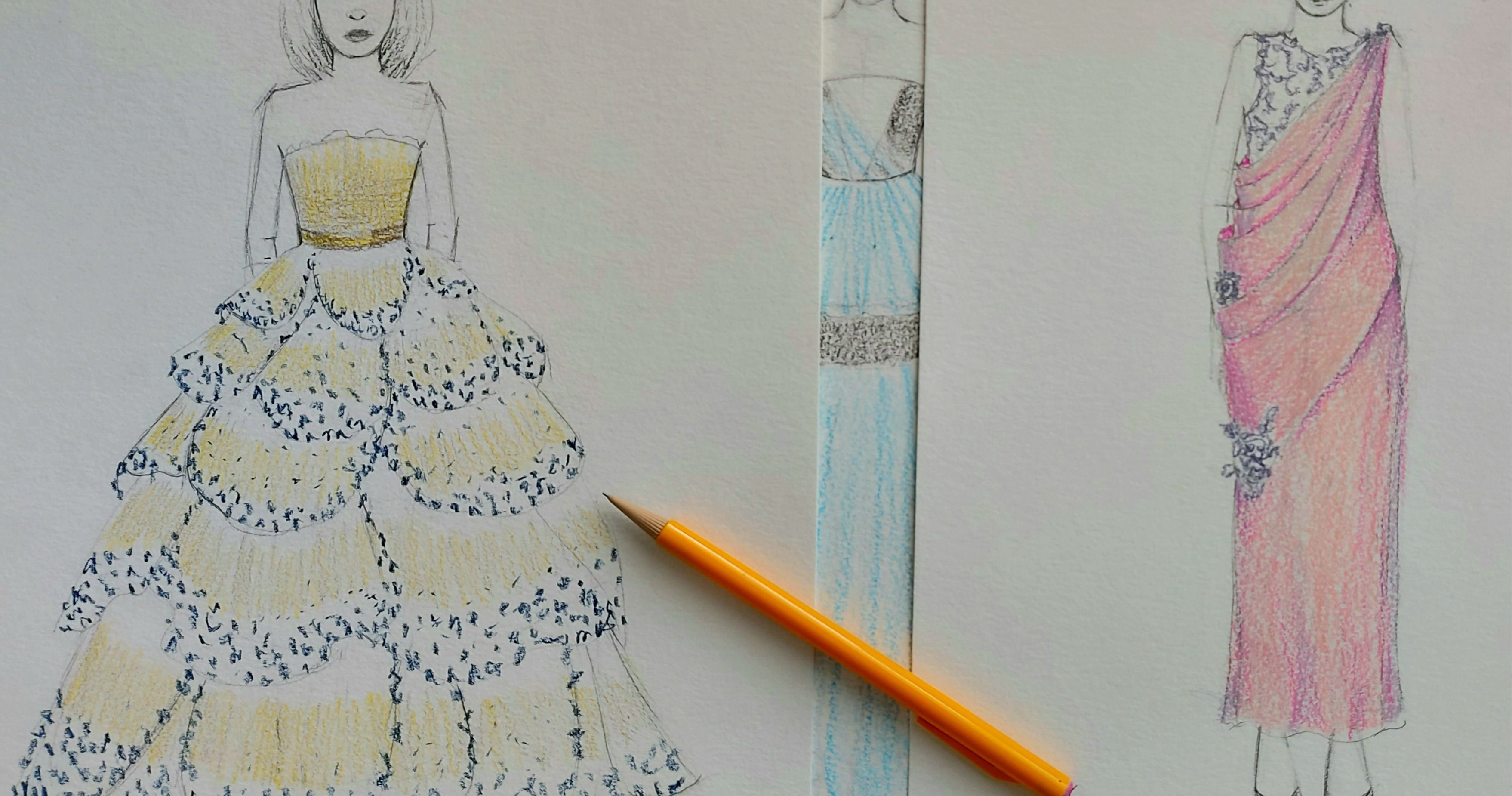 Private one hour- Fashion Drawing Designer Dresses | Small Online Class for  Ages 10-10 | Outschool, image size:3515x1850