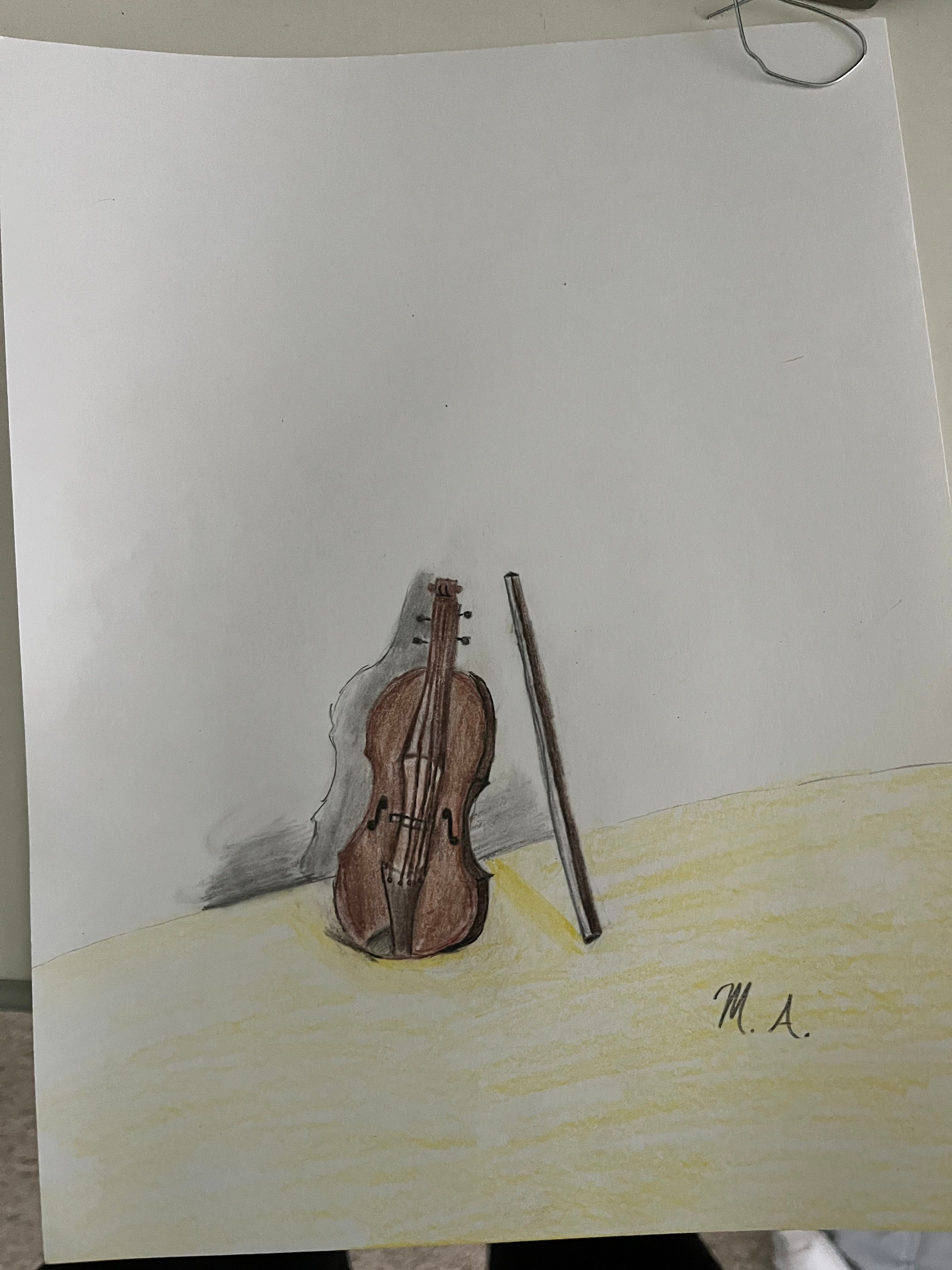 Violet Instrument Drawing Violin Drawing Using Colored Pencils/Realistic Music Instrument/Art ...