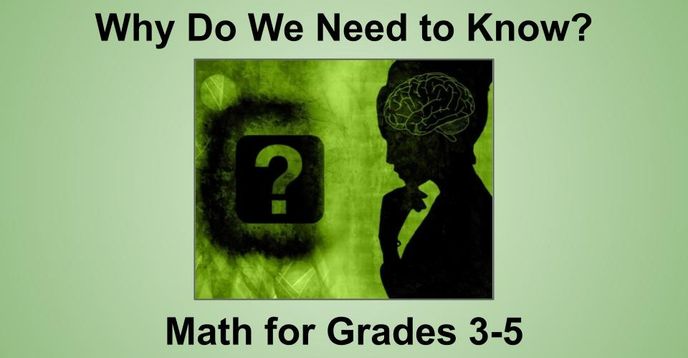 We Know Math Why Do We Need to Know ? - 3-5 Math Ongoing Class | Small Online Class ...